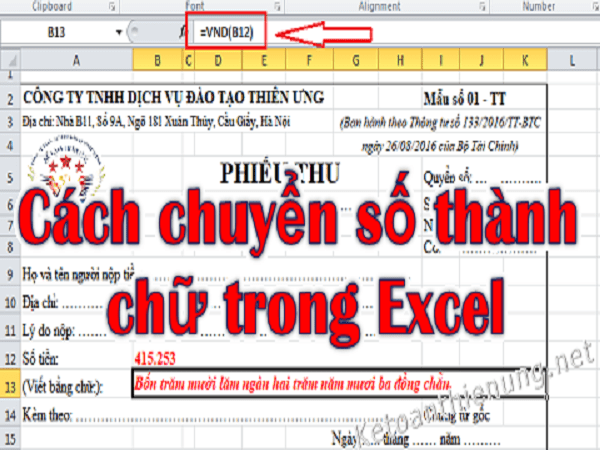 thông tin đổi số thành chữ trong excel